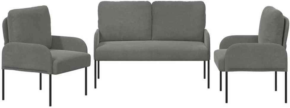 Sofa Sofų komplektai 3 vnt. Tamsiai pilka fanera