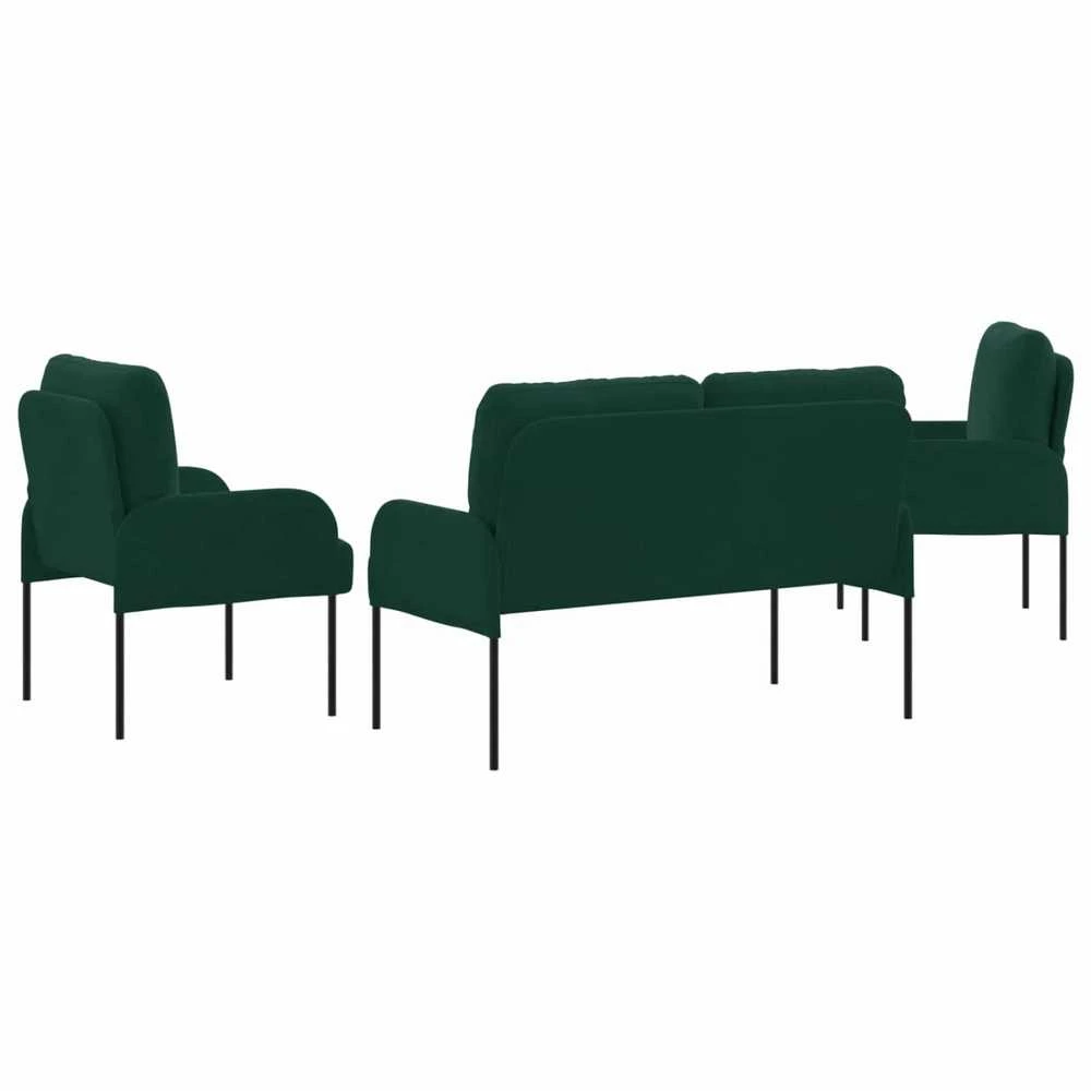 Sofa Sofų komplektai 3 vnt. Tamsiai žalia fanera
