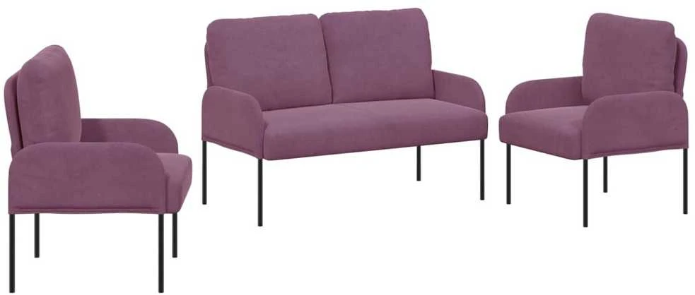 Sofa Sofų komplektai 3 vnt. Violetinė fanera