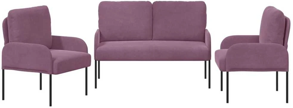 Sofa Sofų komplektai 3 vnt. Violetinė fanera