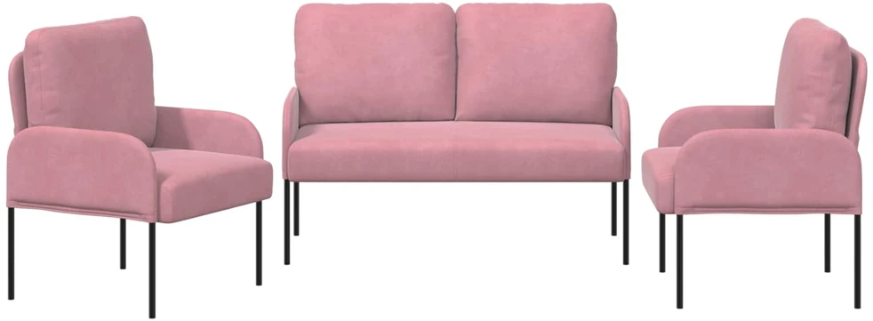 Sofa Sofų komplektai 3 vnt. Rožinė fanera