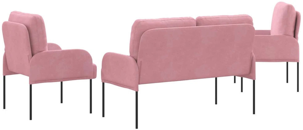 Sofa Sofų komplektai 3 vnt. Rožinė fanera