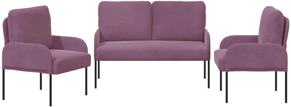Sofa Sofų komplektai 3 vnt. Violetinė fanera