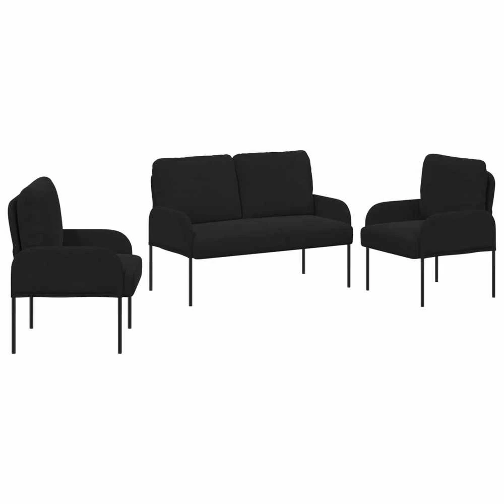 Sofa Sofų komplektai 3 vnt. Juoda fanera