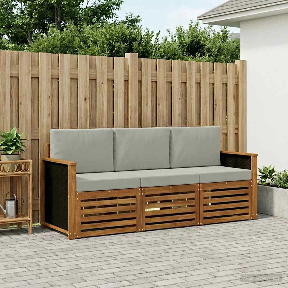 Sofa Sofų komplektai 3 vnt. Kietos akacijos mediena