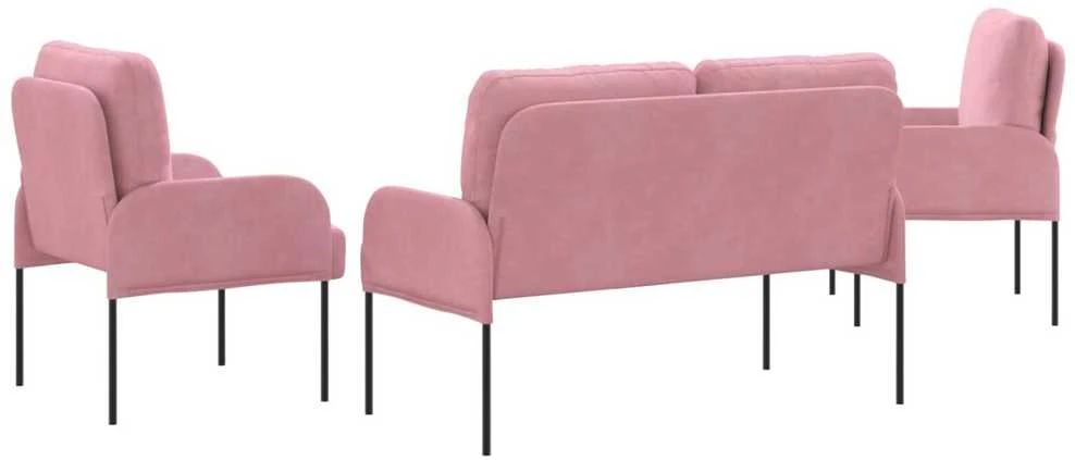 Sofa Sofų komplektai 3 vnt. Rožinė fanera