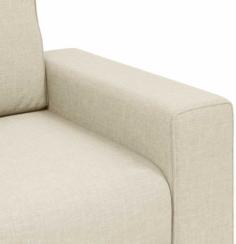 Sofa 3 vnt. Smėlio Lino mišinio audinys
