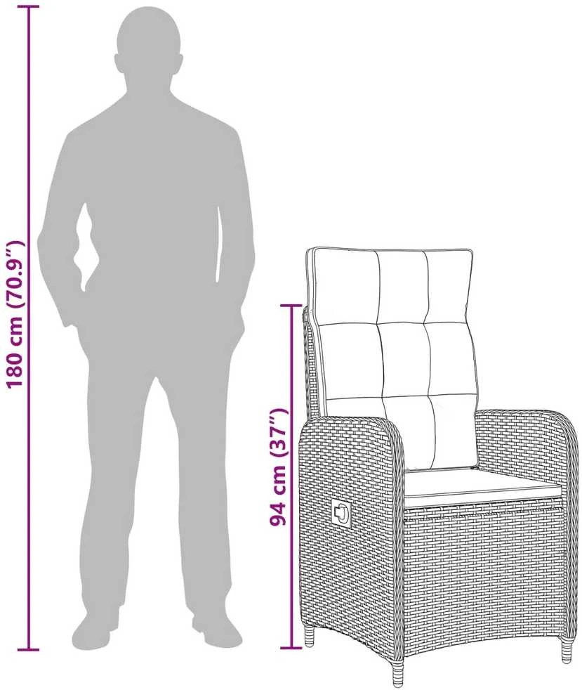 Lauko baldų komplektas Sofa Stalo Rinkinys 3 vnt. Juoda ir kreminė balta