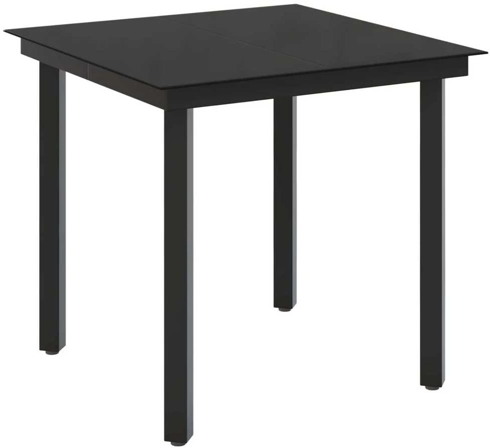 Lauko baldų komplektas Sofa Stalo Rinkinys 3 vnt. Juoda ir kreminė balta