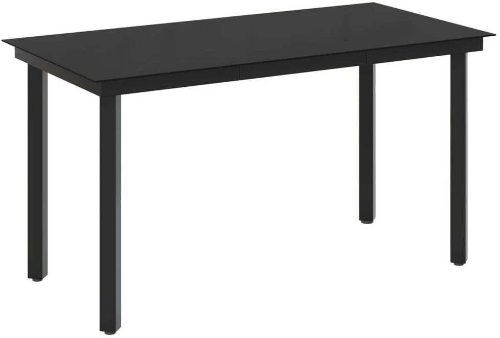Lauko baldų komplektas Sofa Stalo Rinkinys 7 vnt. Juoda ir kreminė balta
