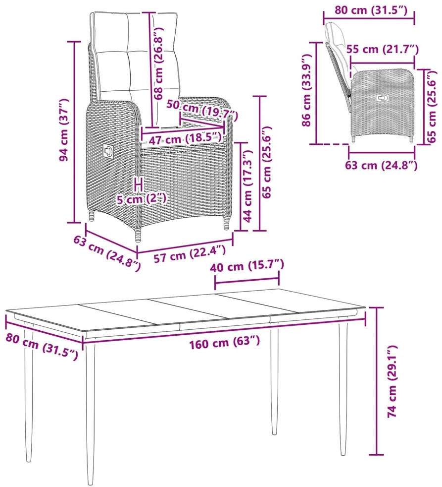 Sofa Stalo Rinkinys 5 vnt.
