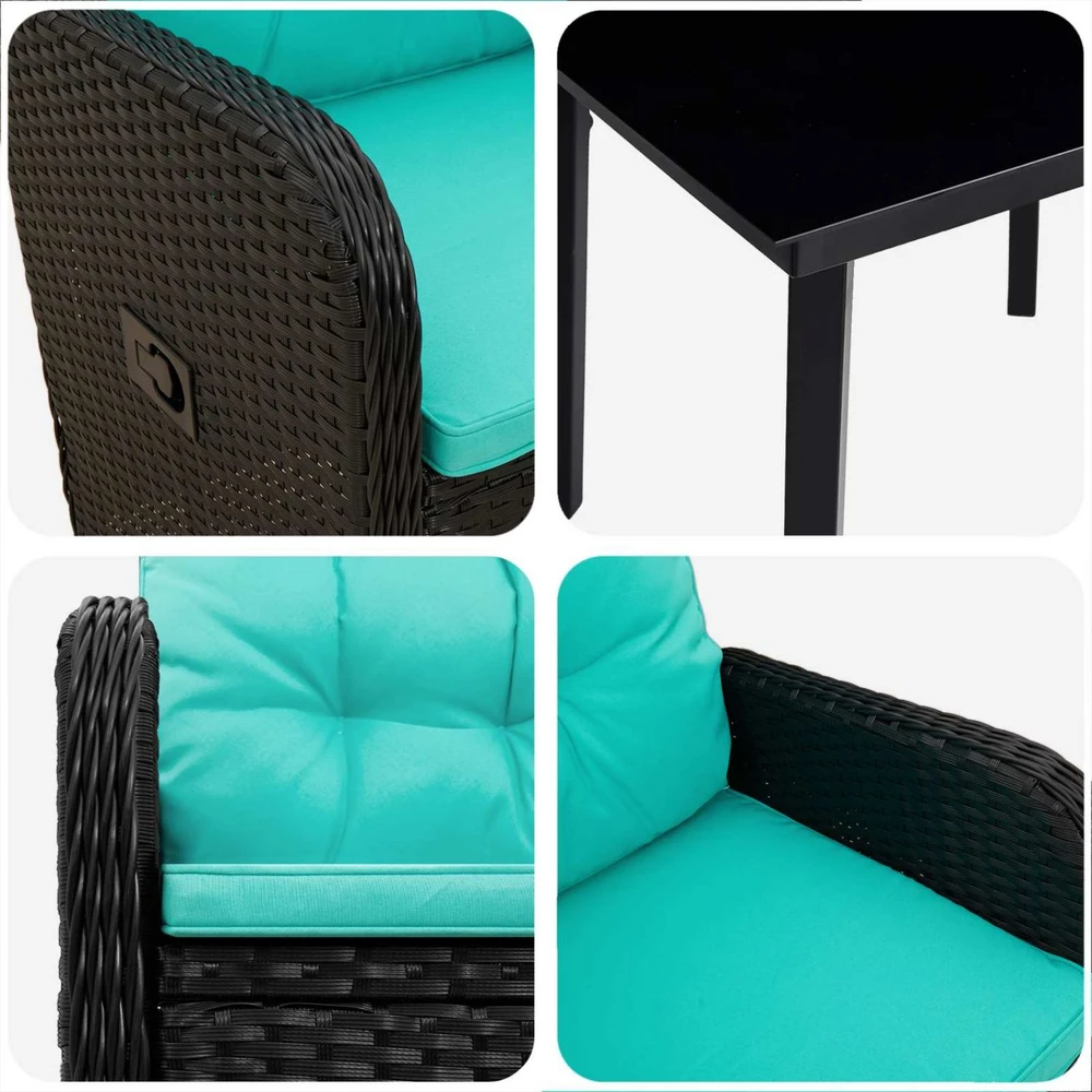 Lauko baldų komplektas Sofa Stalo Rinkinys 5 vnt.
