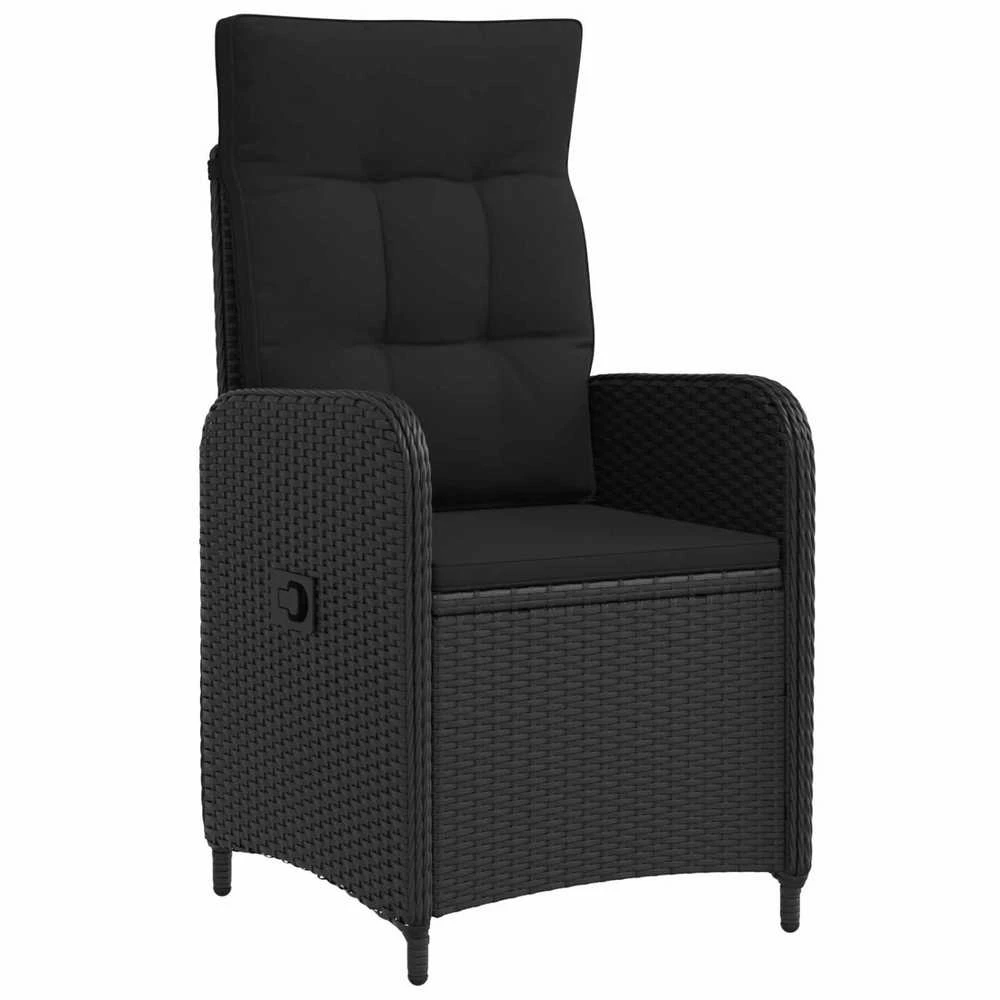 Lauko baldų komplektas Sofa Stalo Rinkinys 5 vnt. Juoda