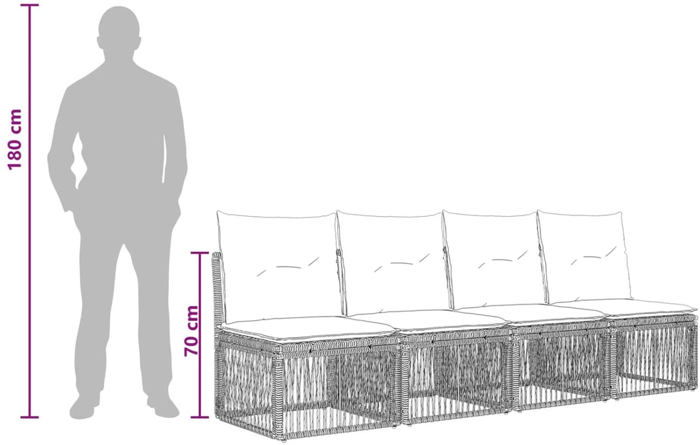 Sofa su keturiomis vietomis 4 vnt. 4-Vietų skaičius Pilka
