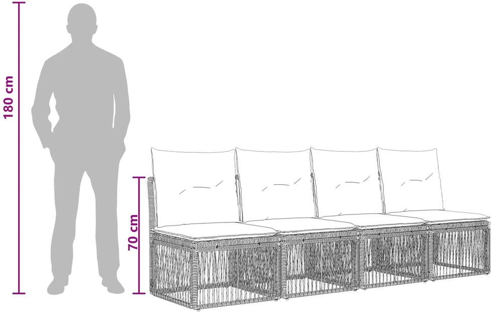Sofa su keturiomis vietomis 4 vnt. 4-Vietų skaičius Juoda