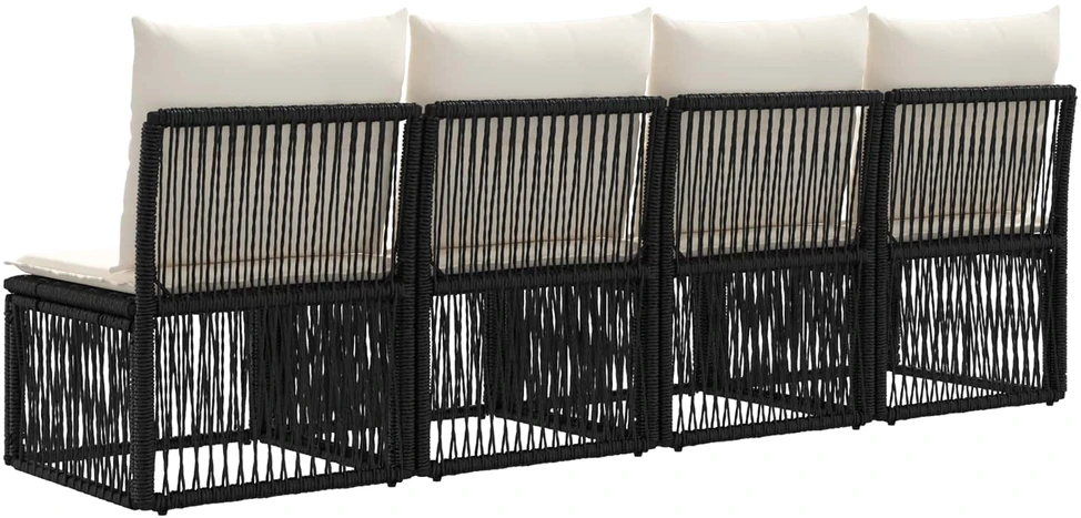 Sofa su keturiomis vietomis 4 vnt. 4-Vietų skaičius Juoda