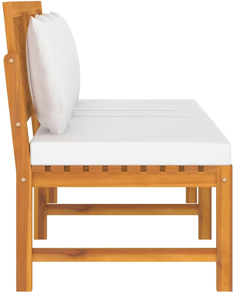 Sofa su kreminėmis pagalvėlėmis, 200x60x75cm, akacijos masyvas