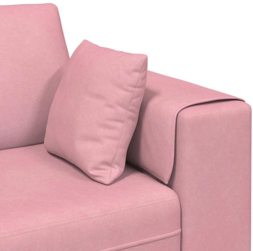 Sofa 3 vnt. Rožinė Aksomas