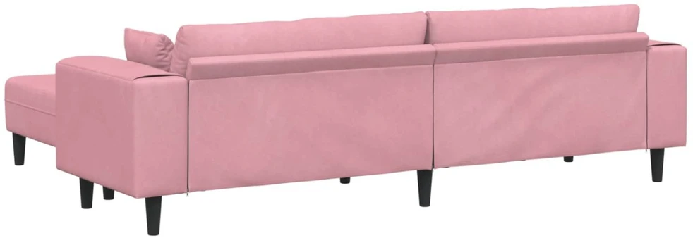 Sofa 3 vnt. Rožinė Aksomas