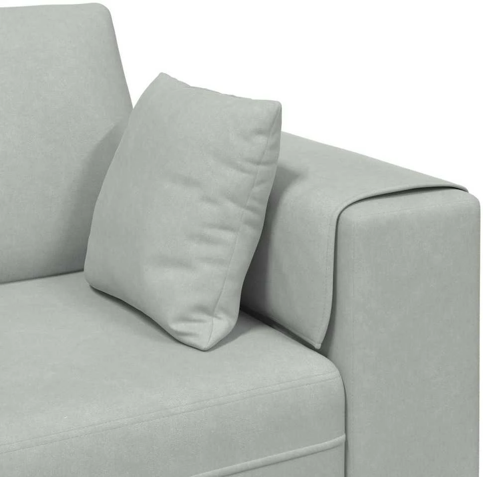 Sofa 3 vnt. Šviesiai pilka Aksomas