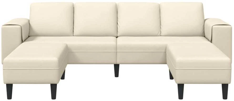 Sofa Kreminė 250 x 188 x 76 cm Kordūrinis audinys