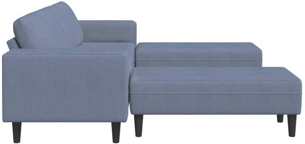 Sofa Mėlyna 250 x 188 x 76 cm Kordūrinis audinys