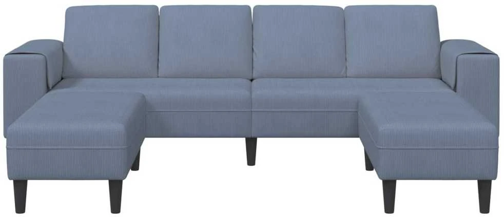 Sofa Mėlyna 250 x 188 x 76 cm Kordūrinis audinys