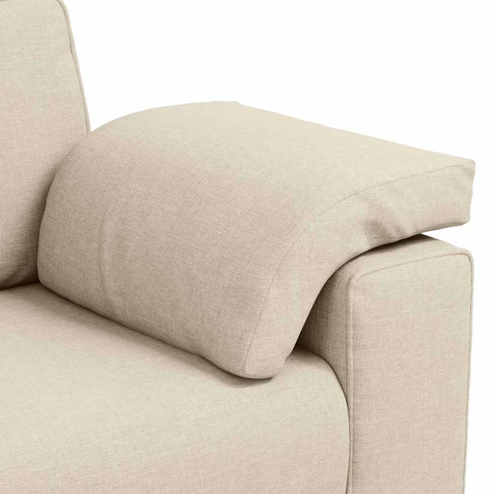 Dvitaškė sofa Smėlio 180 cm Lino mišinio audinys