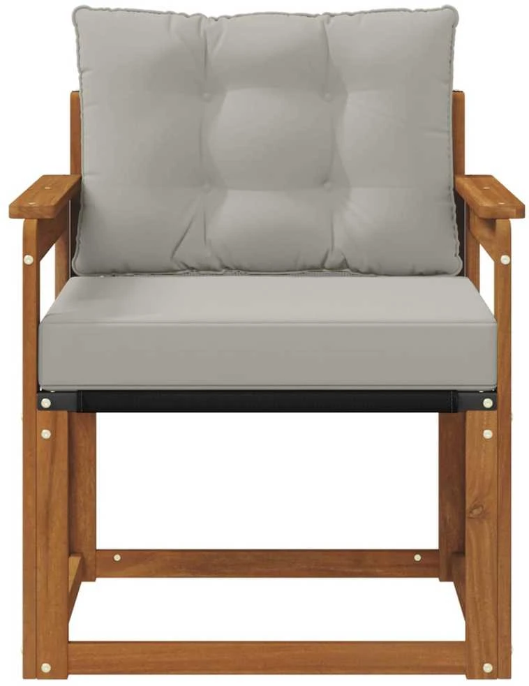 Lauko sofa Kietos akacijos mediena Natūrali ir šviesiai pilka
