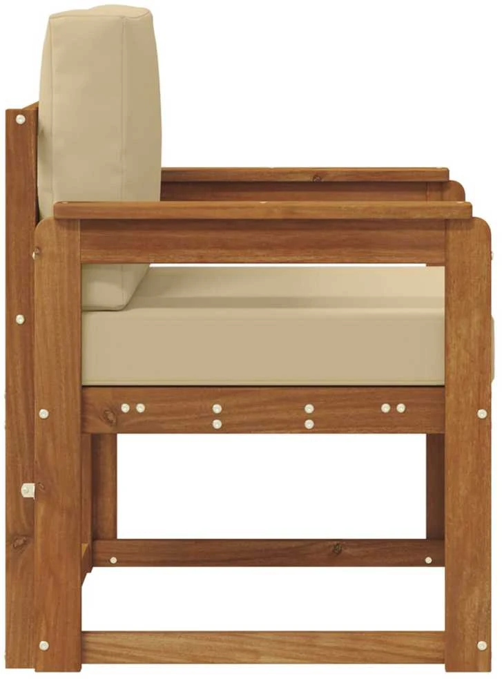 Lauko sofa Tvirta akacijos mediena ir poliesteris Natūrali