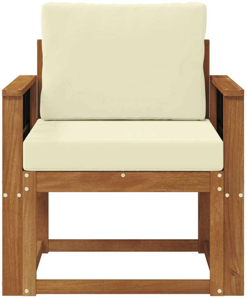 Lauko sofa Tvirta akacijos mediena ir poliesteris Natūrali