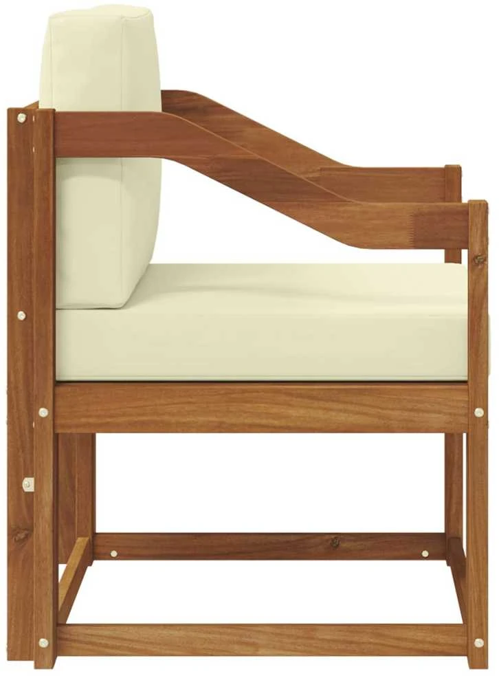 Lauko sofa Tvirta akacijos mediena ir poliesteris Natūrali