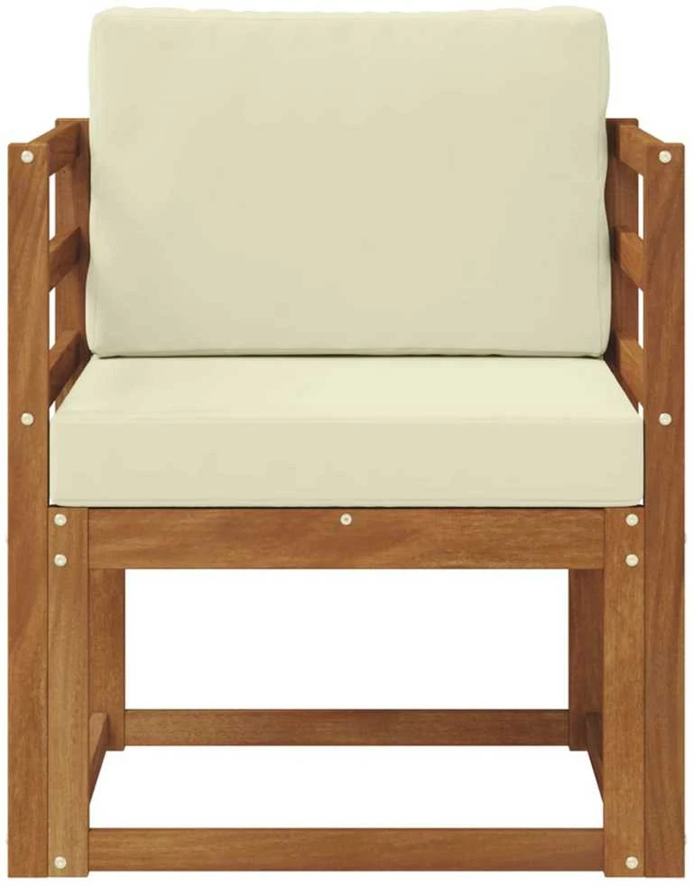 Lauko sofa Tvirta akacijos mediena ir poliesteris Natūrali