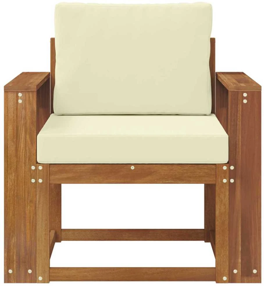 Lauko sofa Tvirta akacijos mediena ir poliesteris Natūrali
