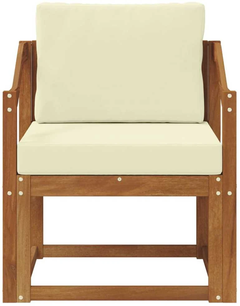 Lauko sofa Tvirta akacijos mediena ir poliesteris Natūrali