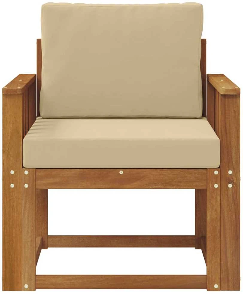 Lauko sofa Tvirta akacijos mediena ir poliesteris Natūrali