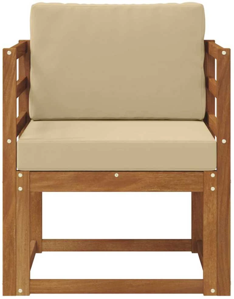 Lauko sofa Tvirta akacijos mediena ir poliesteris Natūrali