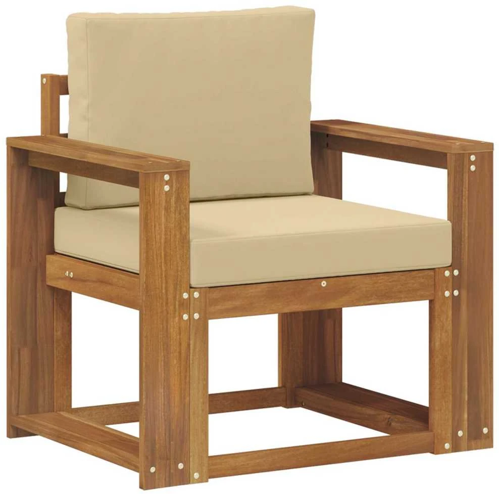 Lauko sofa Tvirta akacijos mediena ir poliesteris Natūrali