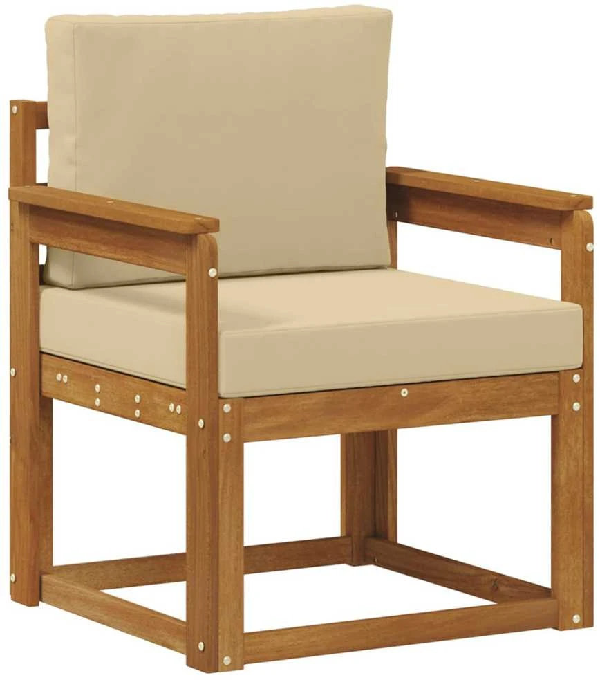 Lauko sofa Tvirta akacijos mediena ir poliesteris Natūrali