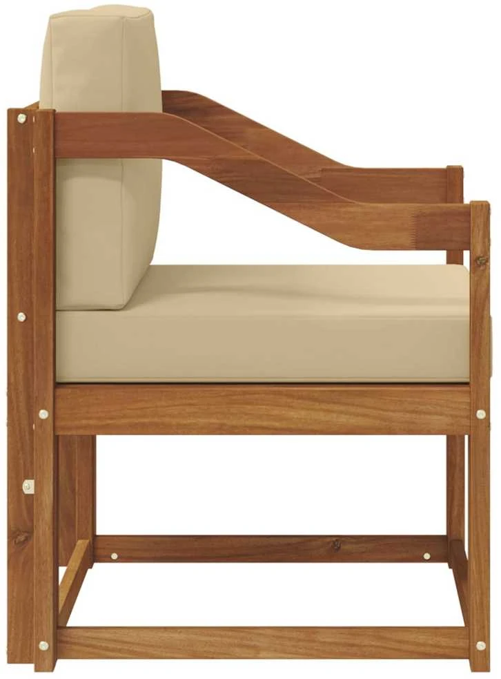 Lauko sofa Tvirta akacijos mediena ir poliesteris Natūrali