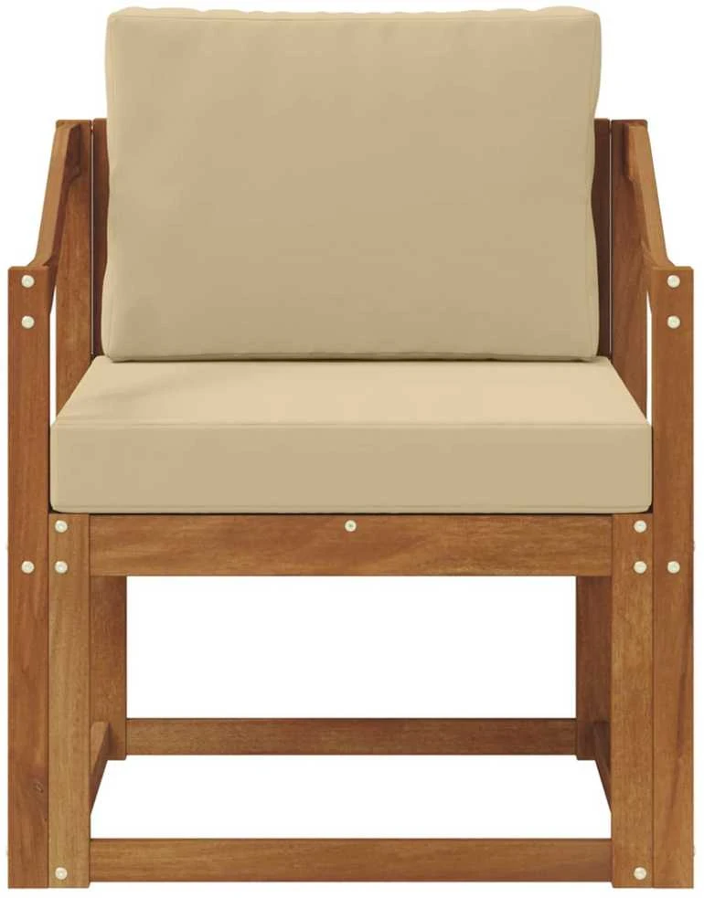 Lauko sofa Tvirta akacijos mediena ir poliesteris Natūrali