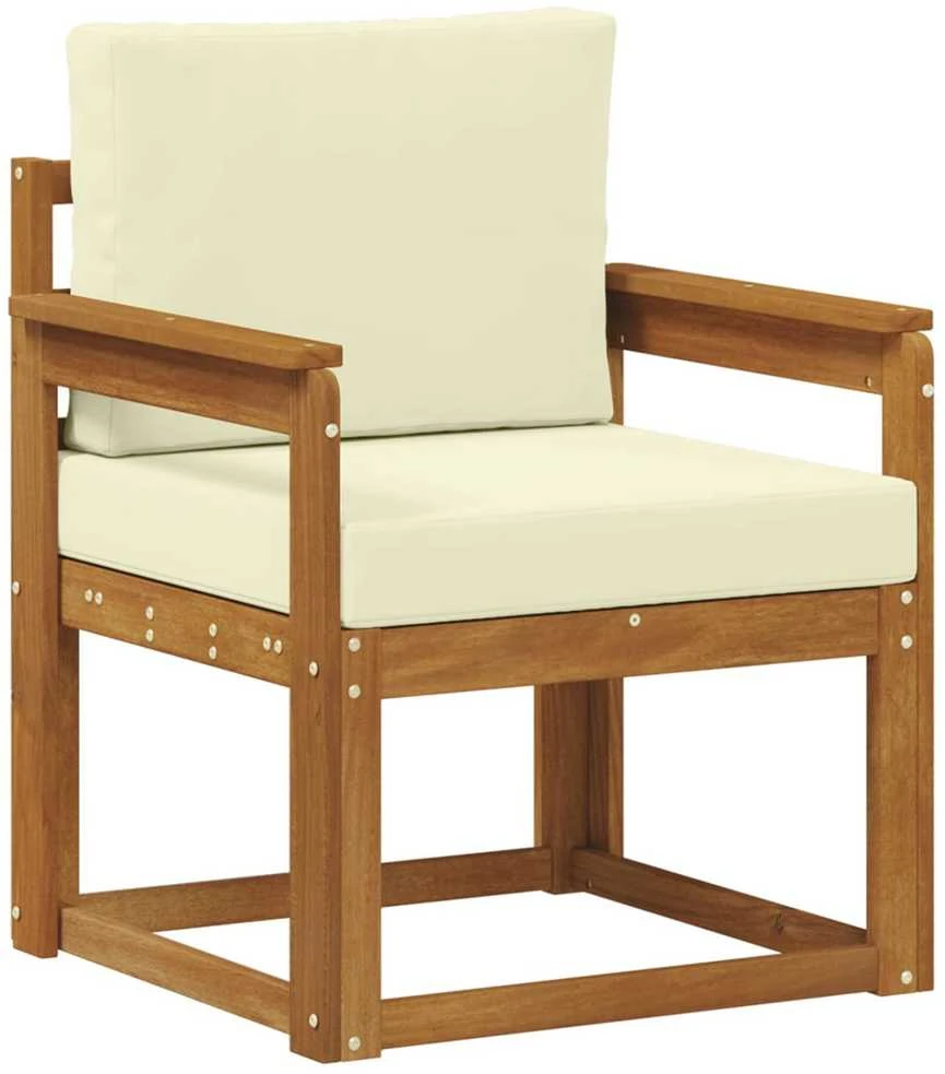 Lauko sofa Tvirta akacijos mediena ir poliesteris Natūrali