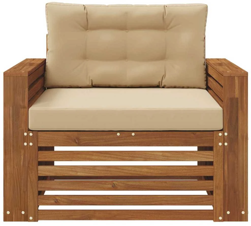 Lauko sofa Tvirta akacijos mediena ir poliesteris