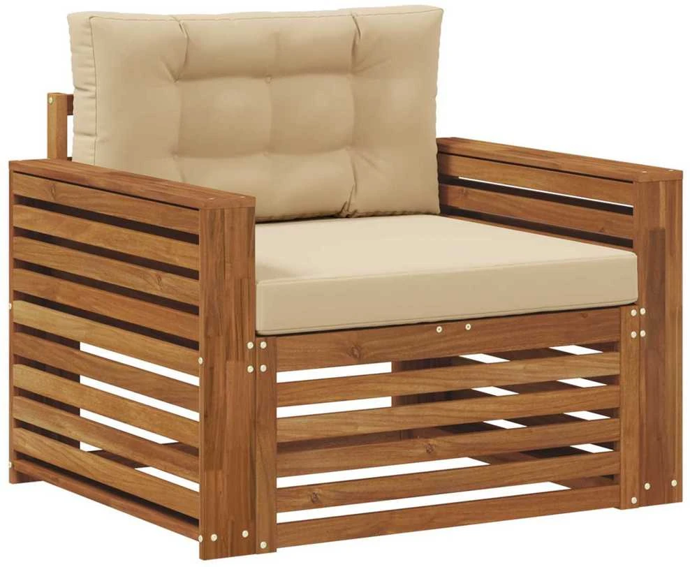 Lauko sofa Tvirta akacijos mediena ir poliesteris