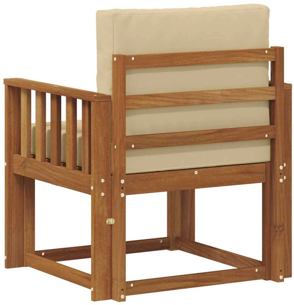 Lauko sofa Tvirta akacijos mediena ir poliesteris Natūrali