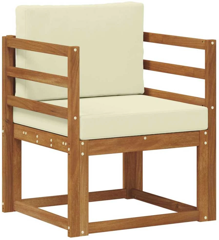 Lauko sofa Tvirta akacijos mediena ir poliesteris Natūrali