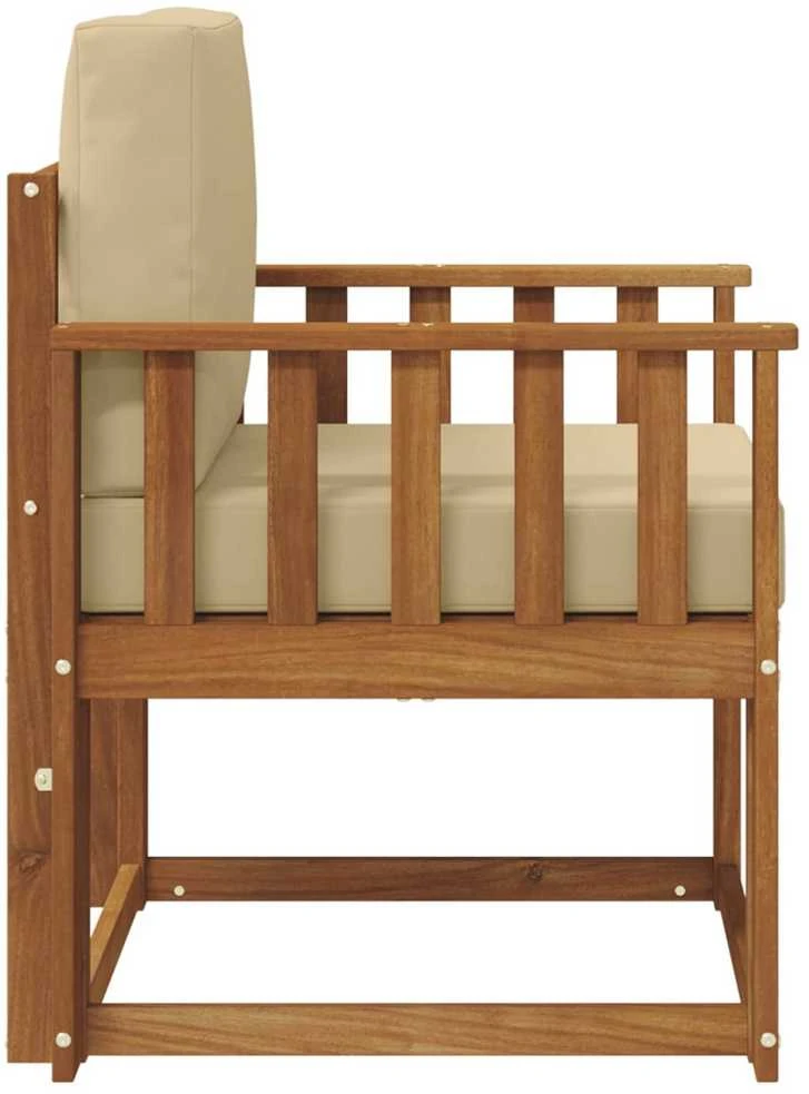 Lauko sofa Tvirta akacijos mediena ir poliesteris Natūrali