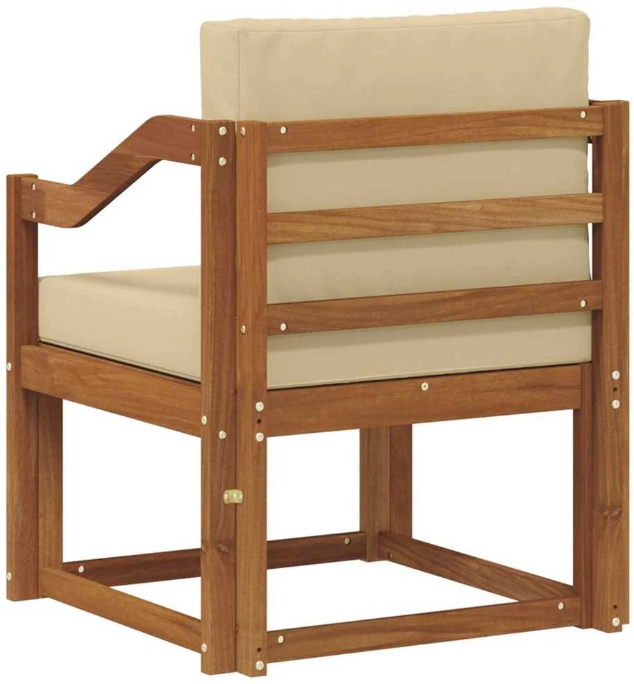 Lauko sofa Tvirta akacijos mediena ir poliesteris Natūrali
