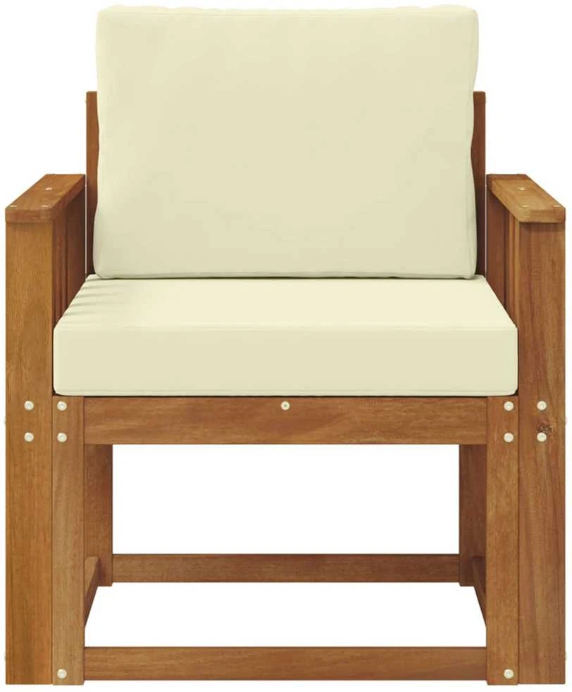 Lauko sofa Tvirta akacijos mediena ir poliesteris Natūrali