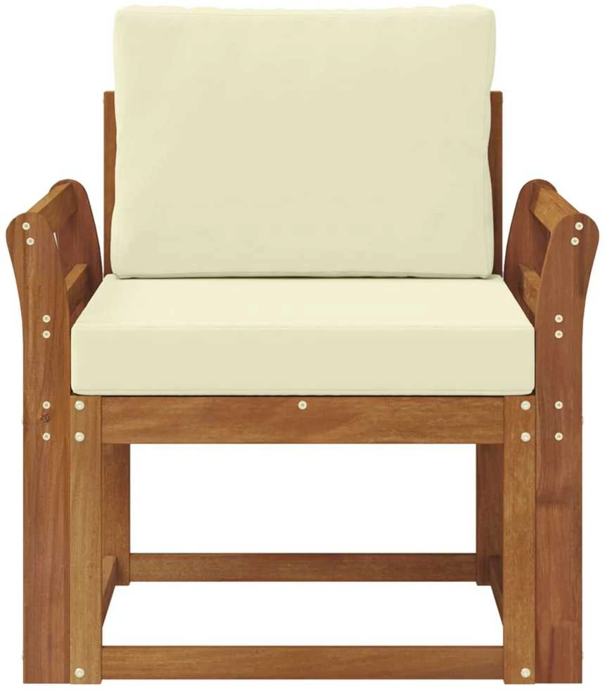 Lauko sofa Tvirta akacijos mediena ir poliesteris Natūrali